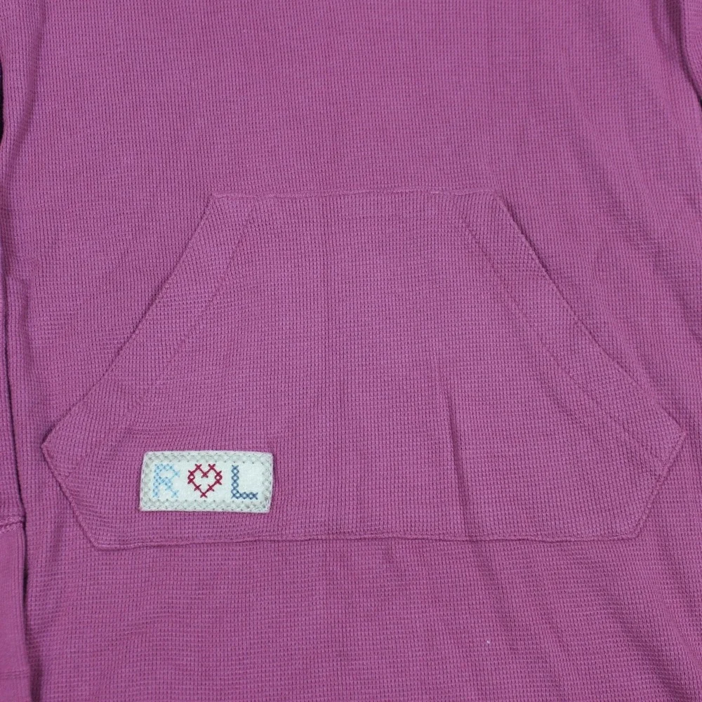 Ralph Lauren Girls Pink Thermal Waffle Knit Lace Up Henley Dress Sz L 12/14 NWT